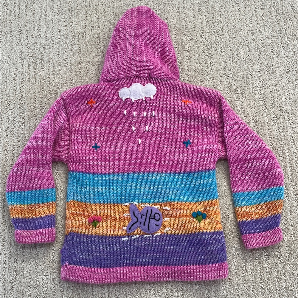 American South Side Appliquéd Embroidered Hooded Zip Sweater Girls EUC - Picture 2 of 9